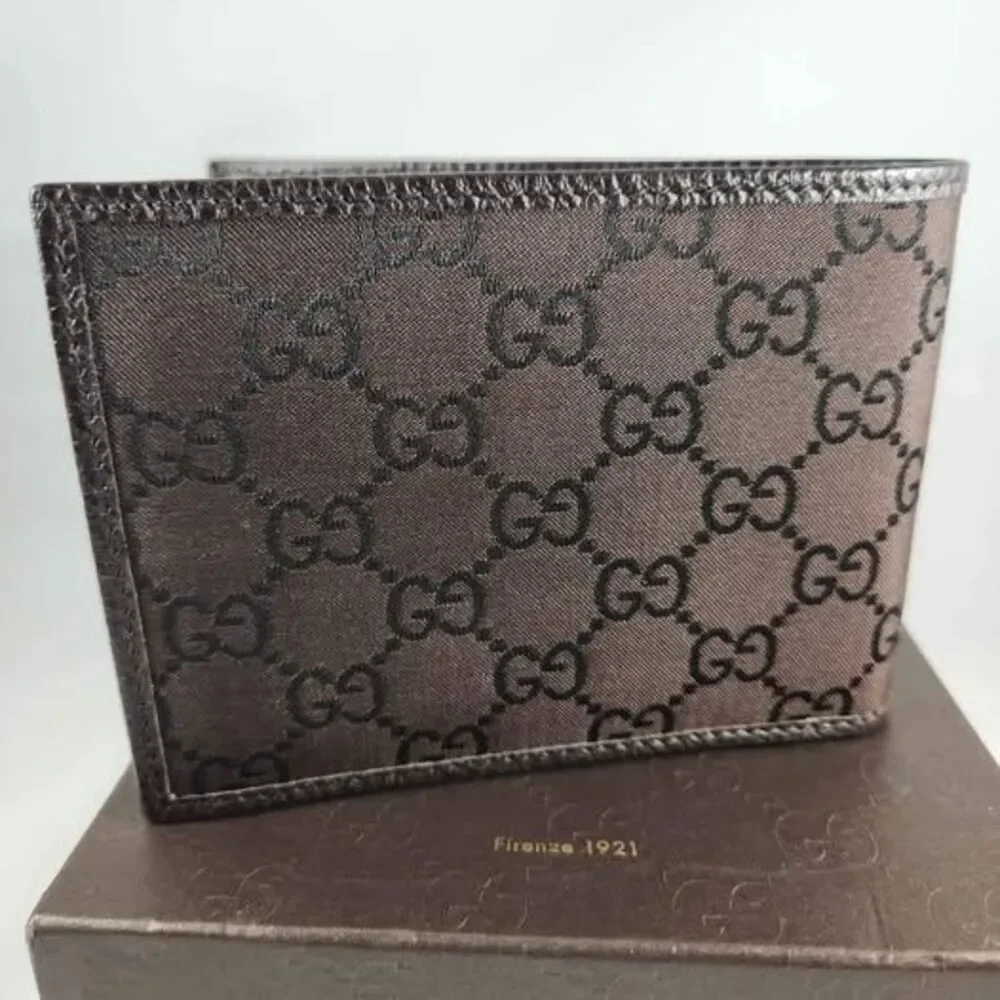 Gucci Bifold Wallet Dark Brown Canvas Monogram
